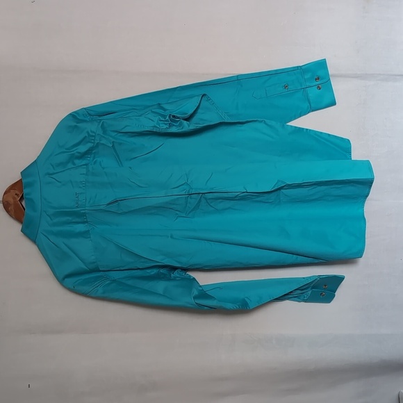 Ariat Turquoise Cotton Long Sleeve Collared Button Up Size Extra Large - Picture 7 of 7